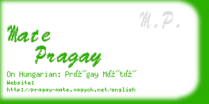 mate pragay business card